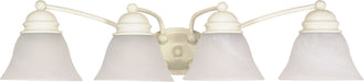 SATCO/NUVO Empire 4-Light 29 Inch Vanity With Alabaster Glass Bell Shades (60-355)
