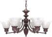 SATCO/NUVO Empire 6-Light 26 Inch Chandelier With Alabaster Glass Bell Shades (60-358)