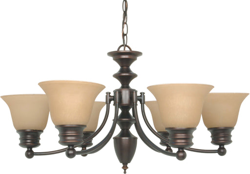 SATCO/NUVO Empire 6-Light 26 Inch Chandelier With Champagne Linen Washed Glass (60-1274)