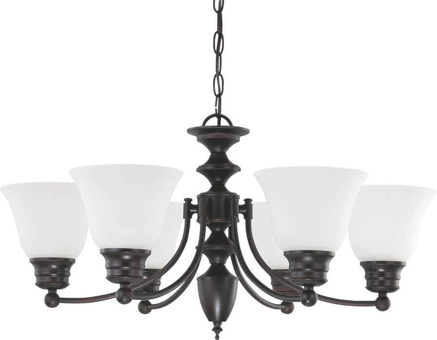 SATCO/NUVO Empire 6-Light 26 Inch Chandelier With Frosted White Glass (60-3169)