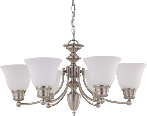SATCO/NUVO Empire 6-Light 26 Inch Chandelier With Frosted White Glass (60-3255)
