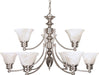 SATCO/NUVO Empire 9-Light 32 Inch Chandelier With Alabaster Glass Bell Shades 2 Tier (60-360)