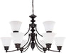 SATCO/NUVO Empire 9-Light 32 Inch Chandelier With Frosted White Glass (60-3171)