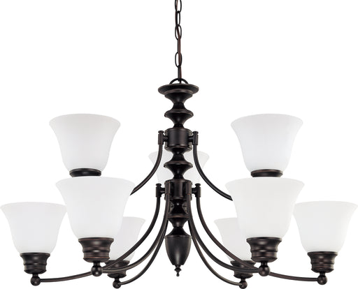 SATCO/NUVO Empire 9-Light 32 Inch Chandelier With Frosted White Glass (60-3171)