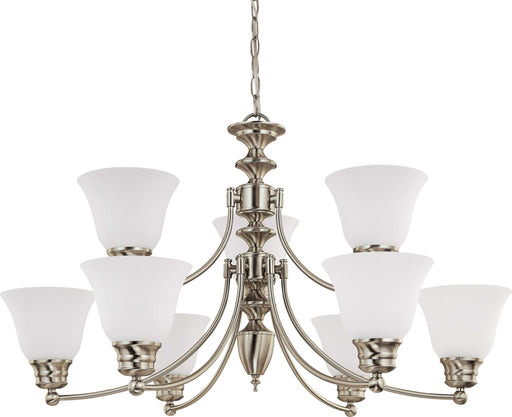 SATCO/NUVO Empire 9-Light 32 Inch Chandelier With Frosted White Glass (60-3256)