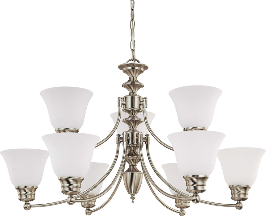 SATCO/NUVO Empire 9-Light 32 Inch Chandelier With Frosted White Glass (60-3256)