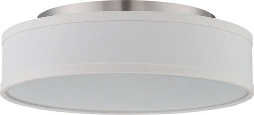 SATCO/NUVO Heather LED Flush Fixture With White Linen Shade (62-524)