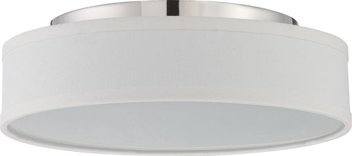 SATCO/NUVO Heather LED Flush Fixture With White Linen Shade (62-526)