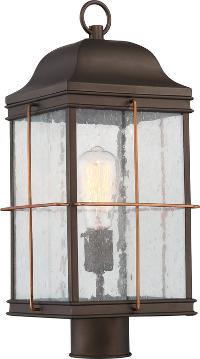 SATCO/NUVO Howell 1-Light Outdoor Post Lantern With 60W Vintage Lamp Included Bronze With Copper Accents Finish (60-5835)