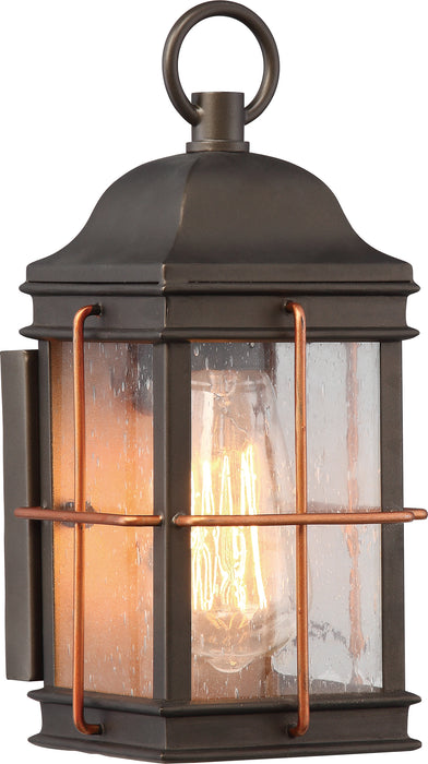 SATCO/NUVO Howell 1-Light Small Outdoor Wall Fixture With 60W Vintage Lamp Included Bronze With Copper Accents Finish (60-5831)