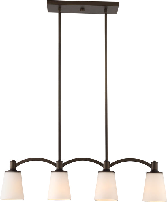 SATCO/NUVO Laguna 4-Light Island Pendant Forest Bronze With White Glass (60-5975)