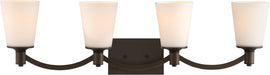 SATCO/NUVO Laguna 4-Light Vanity Forest Bronze With White Glass (60-5974)
