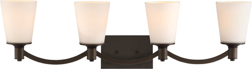 SATCO/NUVO Laguna 4-Light Vanity Forest Bronze With White Glass (60-5974)