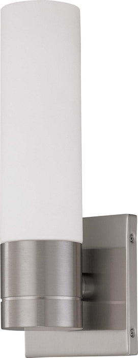 SATCO/NUVO Link 1-Light Tube Wall Sconce With White Glass (60-2934)