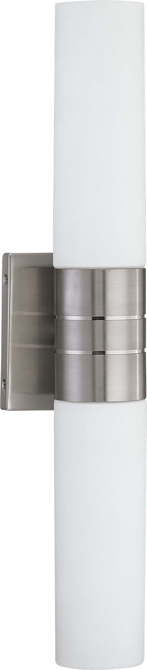 SATCO/NUVO Link 2-Light Vertical Tube Wall Sconce With White Glass (60-2936)