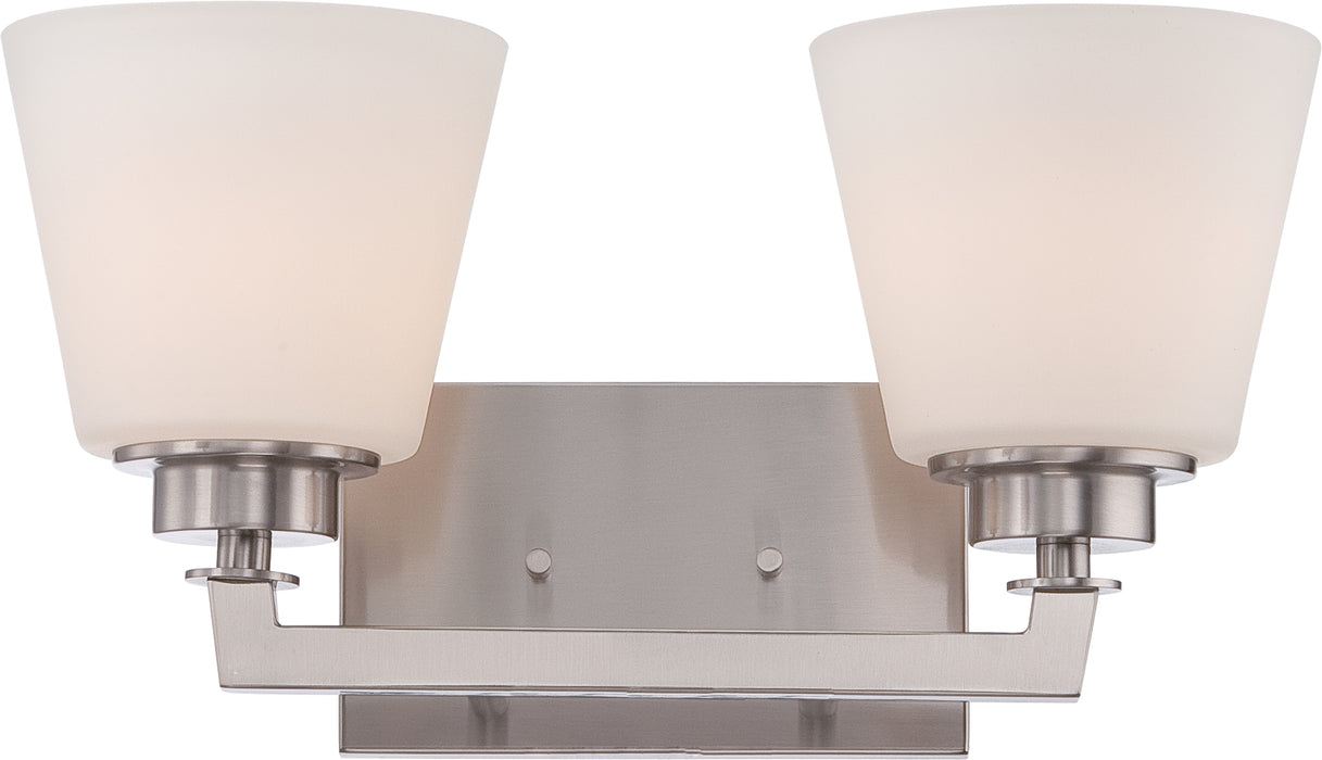SATCO/NUVO Mobili 2-Light Vanity Fixture With Satin White Glass (60-5452)