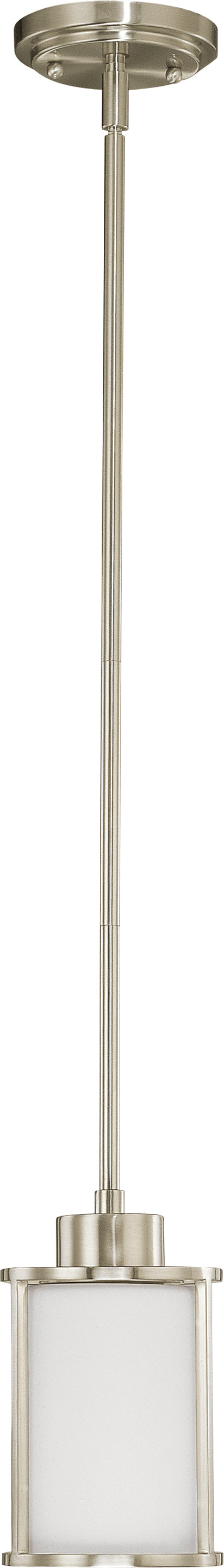 SATCO/NUVO Odeon 1-Light Miniature Pendant With Satin White Glass (60-2866)