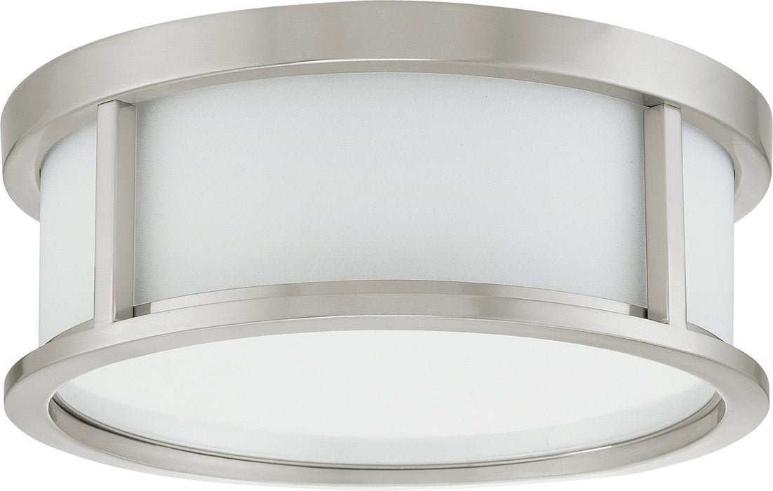 SATCO/NUVO Odeon 2-Light 13 Inch Flush Dome With Satin White Glass (60-2859)