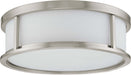 SATCO/NUVO Odeon 3-Light 15 Inch Flush Dome With Satin White Glass (60-2862)