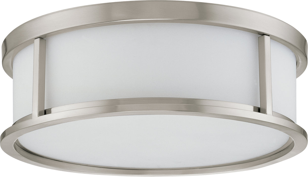 SATCO/NUVO Odeon 3-Light 17 Inch Flush Dome With Satin White Glass (60-2864)