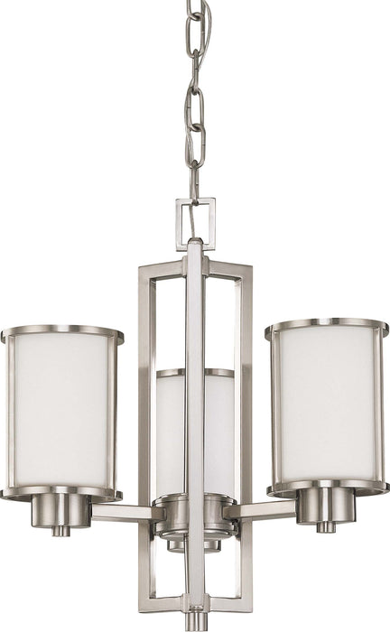 SATCO/NUVO Odeon 3-Light Convertible Up/Down Chandelier With Satin White Glass (60-2851)