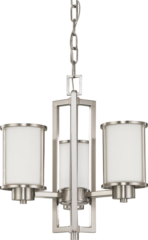 SATCO/NUVO Odeon 3-Light Convertible Up/Down Chandelier With Satin White Glass (60-2851)