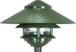 SATCO/NUVO Pagoda Garden Fixture Large 10 Inch Hood 1-Light 2 Louver Green Finish (SF76-634)