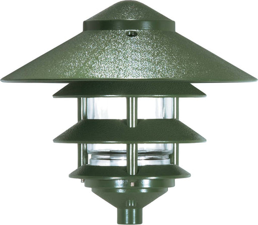 SATCO/NUVO Pagoda Garden Fixture Large 10 Inch Hood 1-Light 3 Louver Green Finish (SF76-636)