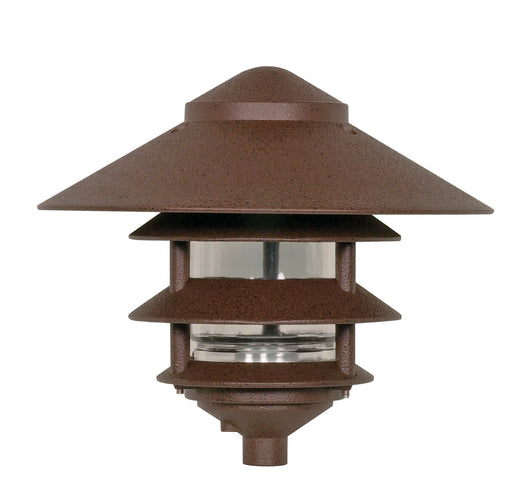 SATCO/NUVO Pagoda Garden Fixture Large 10 Inch Hood 1-Light 3 Louver Old Bronze Finish (SF76-637)