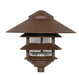 SATCO/NUVO Pagoda Garden Fixture Large 10 Inch Hood 1-Light 3 Louver Old Bronze Finish (SF76-637)