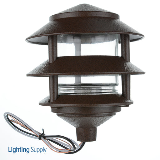 SATCO/NUVO Pagoda Garden Fixture Small Hood 1-Light 2 Louver Old Bronze Finish (SF76-632)