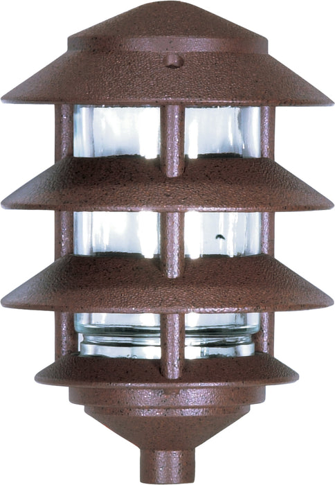 SATCO/NUVO Pagoda Garden Fixture Small Hood 1-Light 3 Louver Old Bronze Finish (SF76-633)