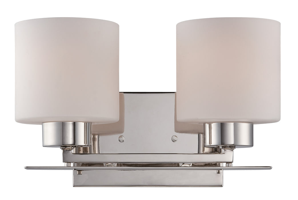 SATCO/NUVO Parallel 2-Light Vanity Fixture With Etched Opal Glass (60-5202)