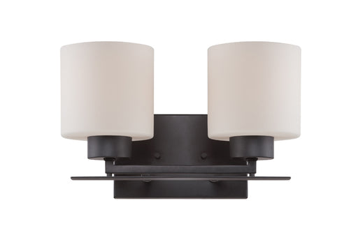 SATCO/NUVO Parallel 2-Light Vanity Fixture With Etched Opal Glass (60-5302)