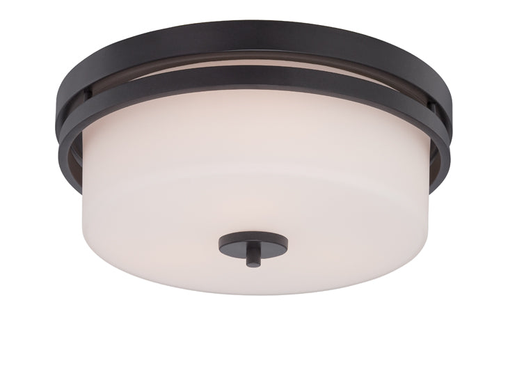 SATCO/NUVO Parallel 3-Light Flush Fixture With Etched Opal Glass (60-5307)