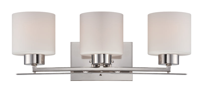 SATCO/NUVO Parallel 3-Light Vanity Fixture With Etched Opal Glass (60-5203)