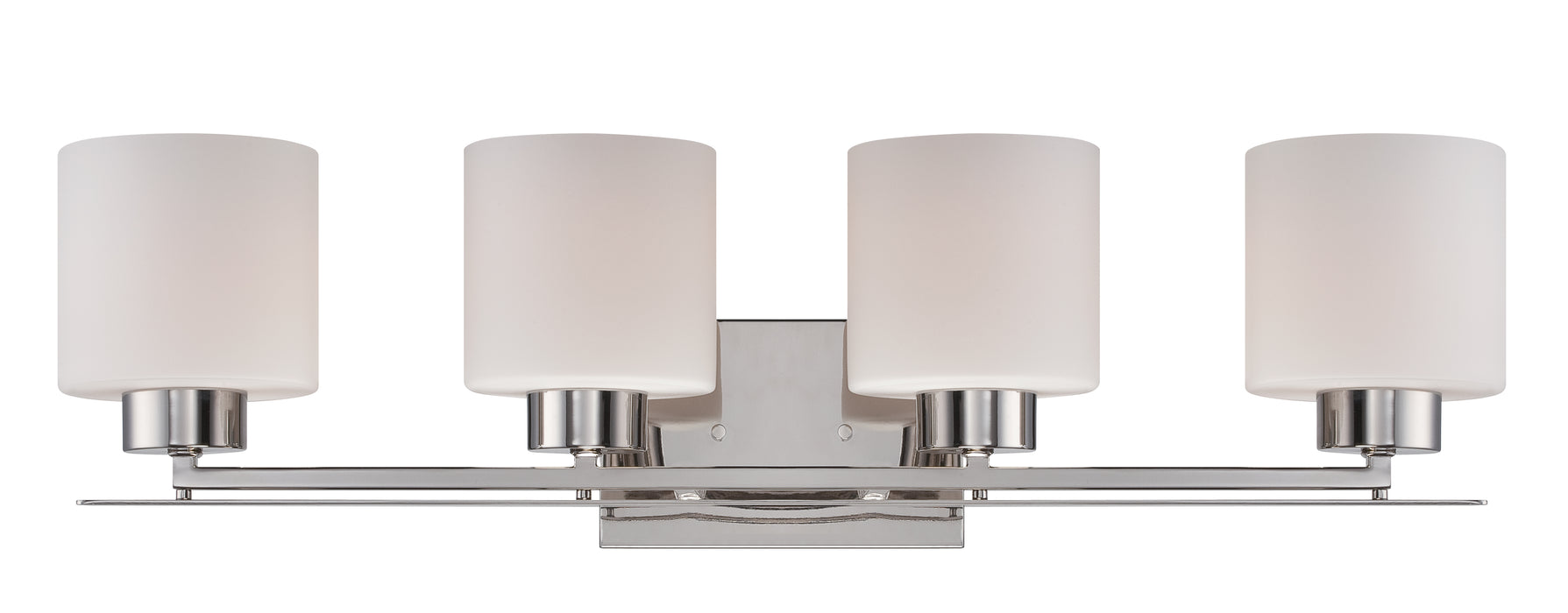 SATCO/NUVO Parallel 4-Light Vanity Fixture With Etched Opal Glass (60-5204)