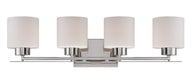 SATCO/NUVO Parallel 4-Light Vanity Fixture With Etched Opal Glass (60-5204)