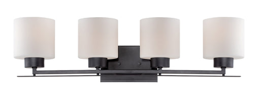 SATCO/NUVO Parallel 4-Light Vanity Fixture With Etched Opal Glass (60-5304)