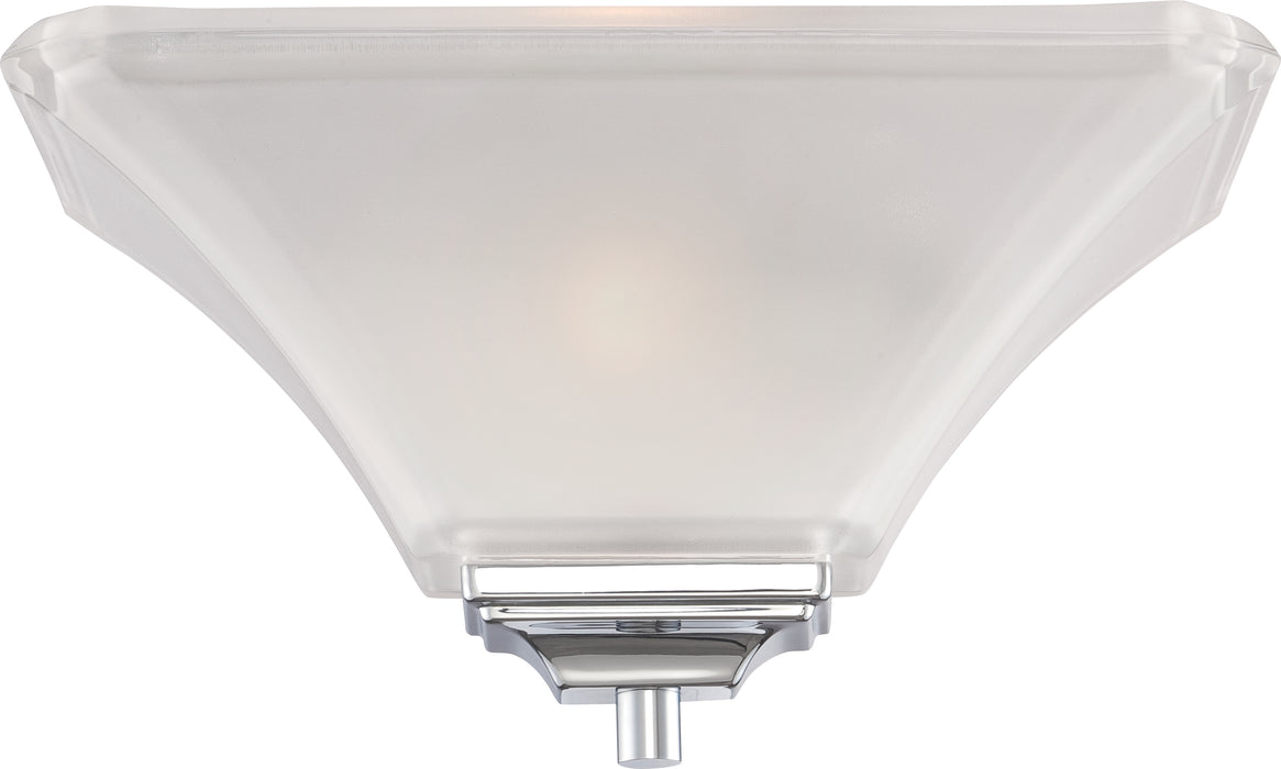 SATCO/NUVO Parker 1-Light Wall Sconce Polished Chrome With Sandstone Etched Glass (60-5373)