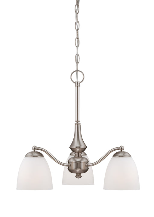 SATCO/NUVO Patton 3-Light Chandelier Arms Down With Frosted Glass (60-5042)