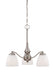 SATCO/NUVO Patton 3-Light Chandelier Arms Down With Frosted Glass (60-5042)
