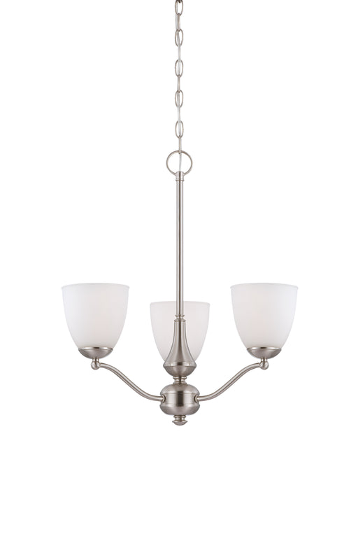 SATCO/NUVO Patton 3-Light Chandelier Arms Up With Frosted Glass (60-5036)