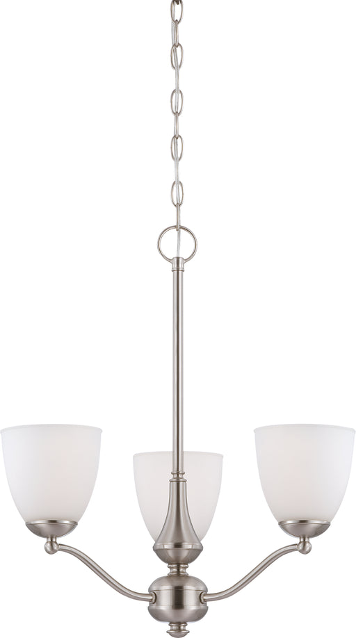SATCO/NUVO Patton 3-Light Chandelier Arms Up With Frosted Glass (60-5036)