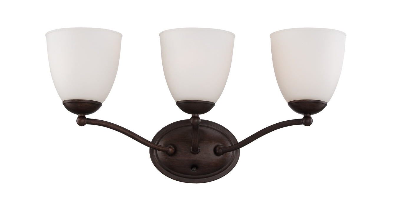 SATCO/NUVO Patton 3-Light Vanity Fixture With Frosted Glass (60-5133)