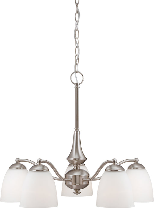 SATCO/NUVO Patton 5-Light Chandelier Arms Down With Frosted Glass (60-5043)
