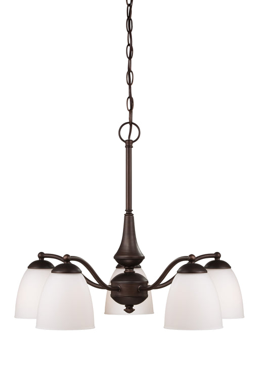 SATCO/NUVO Patton 5-Light Chandelier Arms Down With Frosted Glass (60-5143)