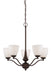 SATCO/NUVO Patton 5-Light Chandelier Arms Up With Frosted Glass (60-5135)