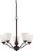 SATCO/NUVO Patton 5-Light Chandelier Arms Up With Frosted Glass (60-5135)