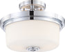 SATCO/NUVO Soho 2-Light Semi-Flush Fixture With Satin White Glass (60-4593)